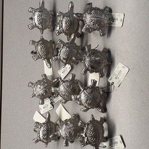 NWT Pier 1 Silver Turtle Napkin Rings, Set Of 12